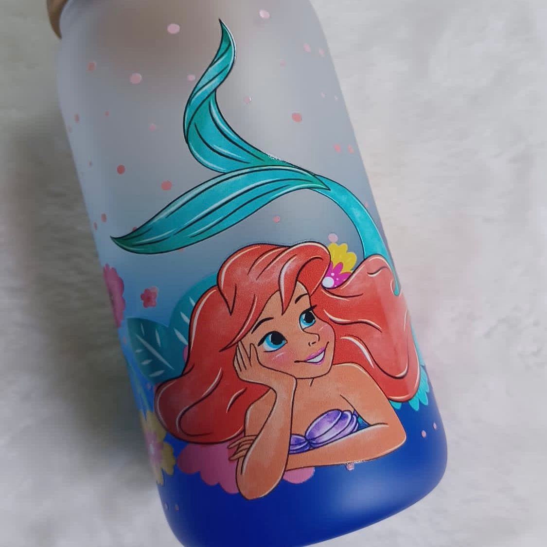 Cup Wrap Uv Dtf Sticker - Sirena and flowers libbey cup Wrap