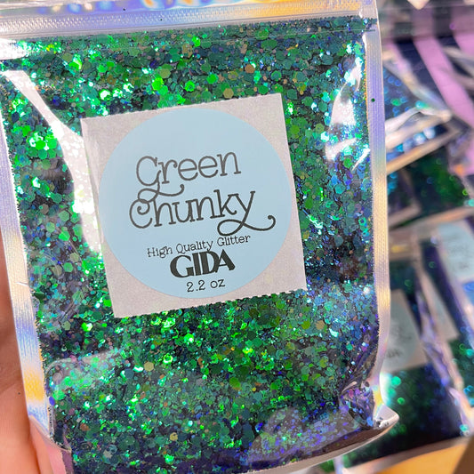Green Chunky COLOR SWITCH Glitter - 2 oz - GIDA DESIGN
