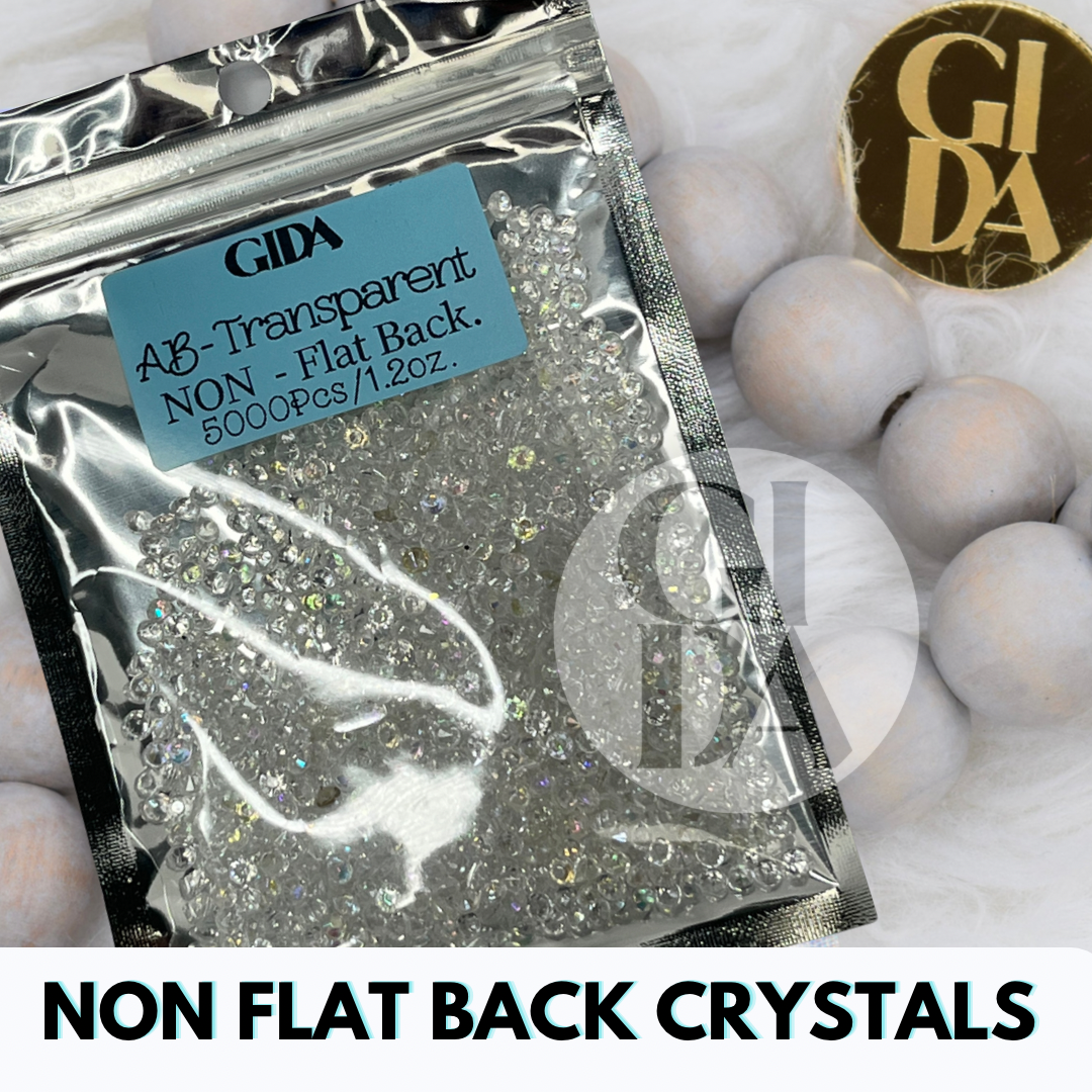 AB Transparent NON FLAT BACK Rhinestones - Bag 1.2 oz / 5.000 pcs - 3mm - GIDA DESIGN