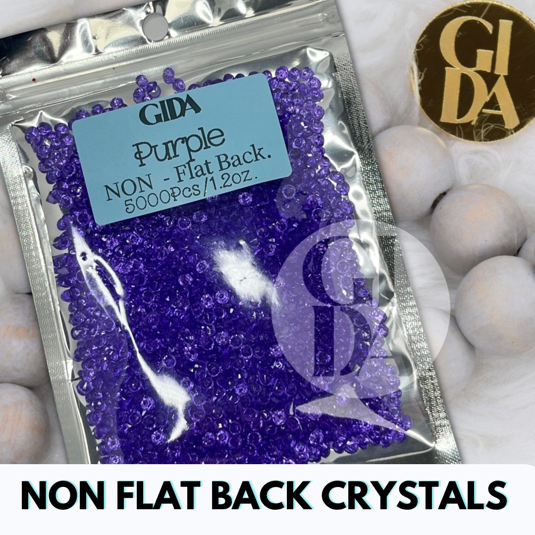 Purple NON FLAT BACK Rhinestones - Bag 1.2 oz / 5.000 pcs - 3mm - GIDA DESIGN