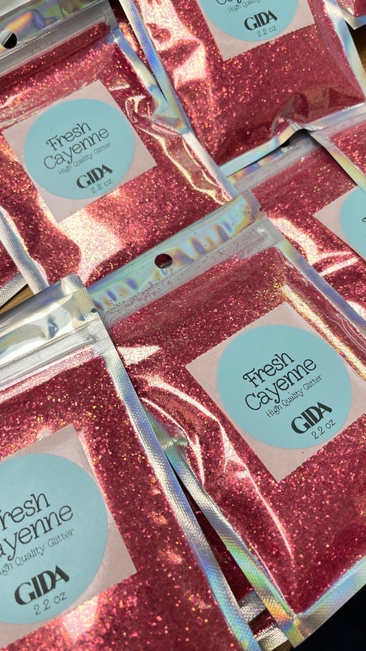Fresh Cayenne Fine Glitter - 2.2 oz - GIDA DESIGN