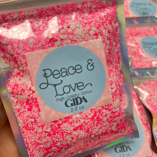 Peace & Love Chunky Glitter - 2.2 oz - GIDA DESIGN
