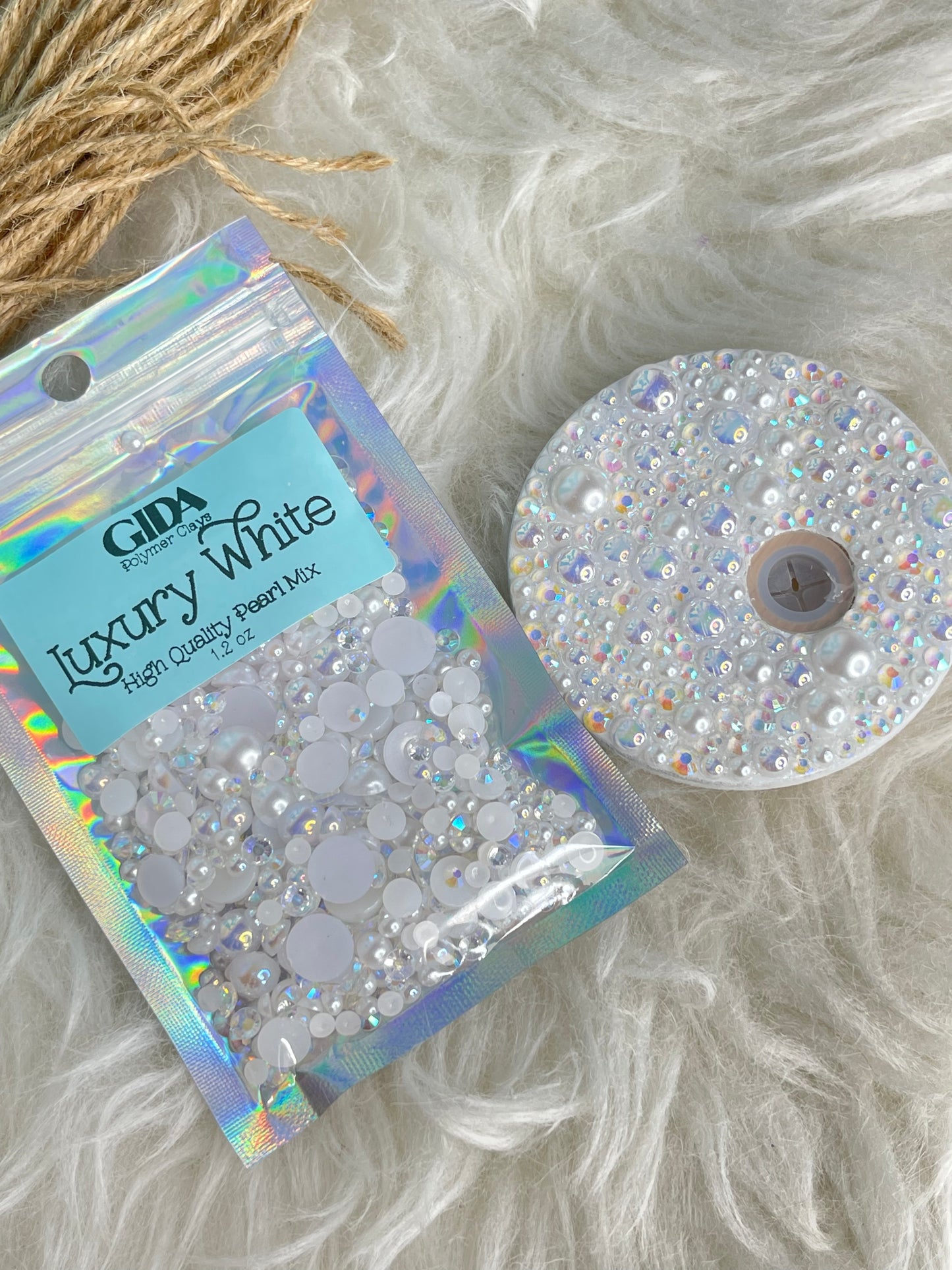 Luxury White Flat Back Pearl Mix - 1.2 oz - GIDA DESIGN
