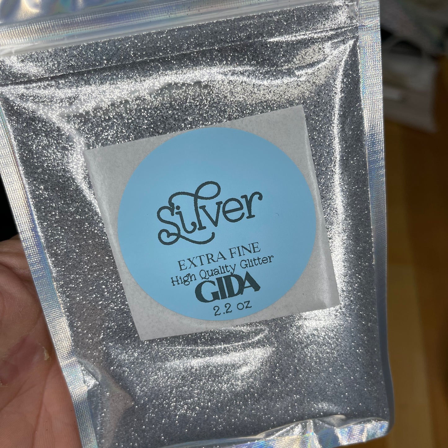 Silver Glitter Extra Fine - 2.2 oz - GIDA DESIGN