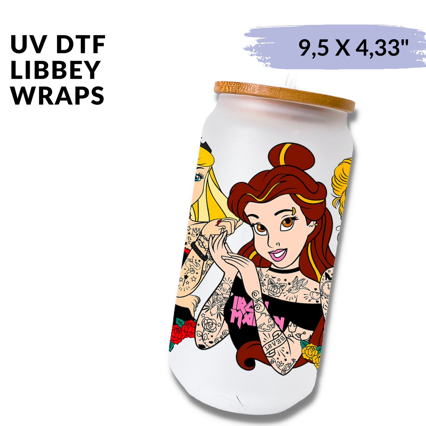 UV DTF - Princess Rock and Roll Libbey cup Wrap