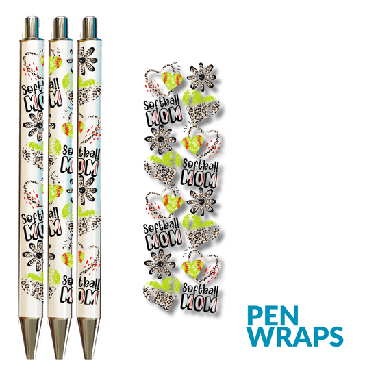 Pen wrap UV DTF - Softball Mom Pen Wrap