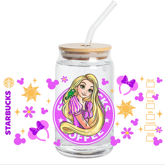 UV DTF Wrap - Blondie Princess Libbey cup Wrap - Stickers