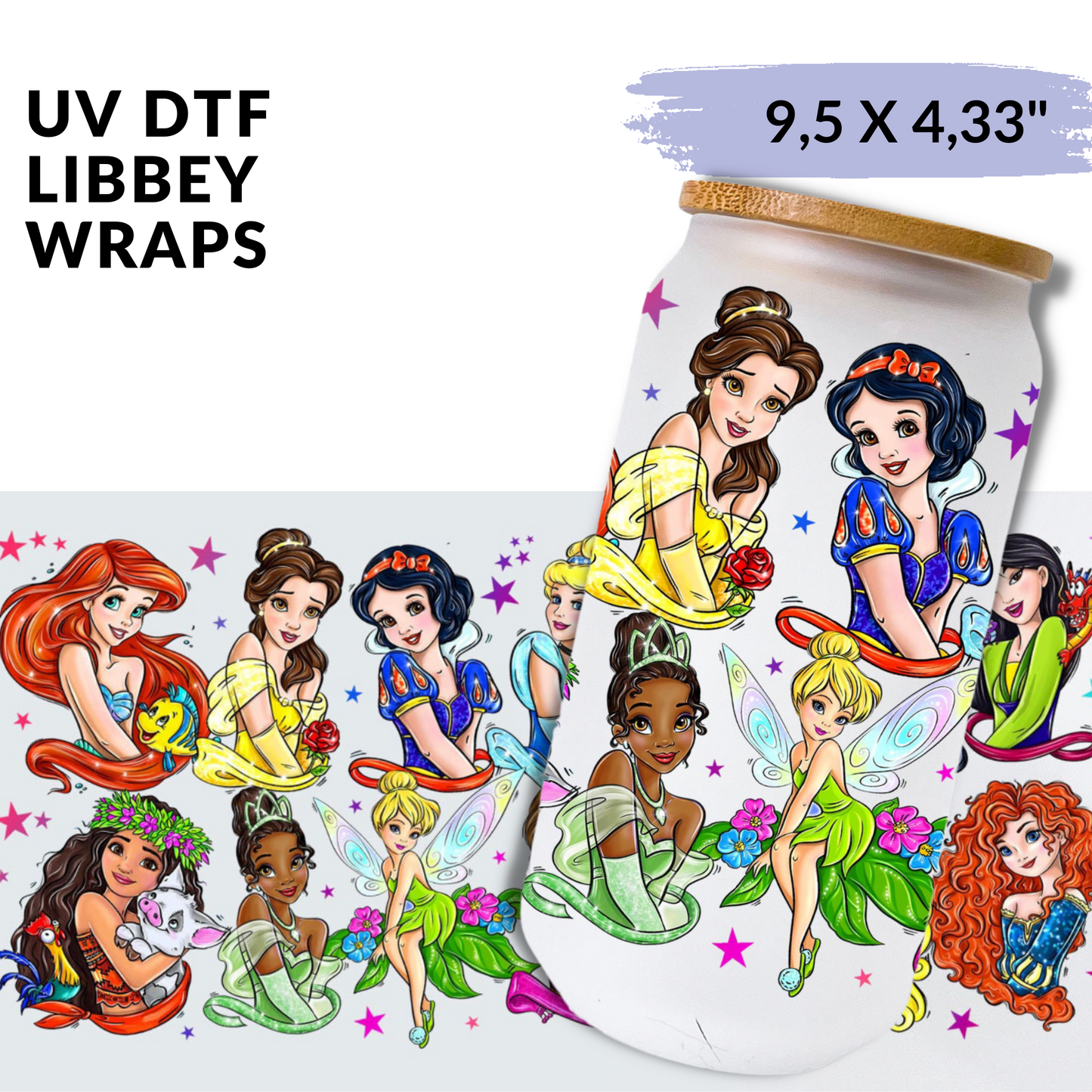 UV DTF - All da princess Libbey cup Wrap