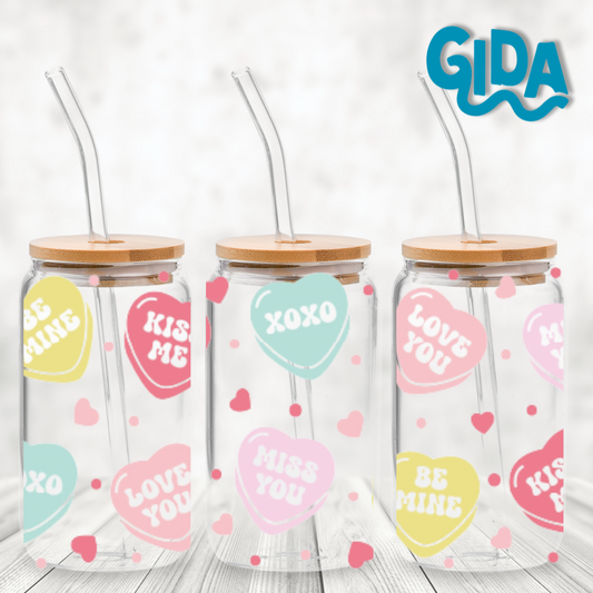 UV DTF - XOXO KISS ME LOVE YOU BE MINE libbey cup Wrap