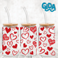 Cup Wrap Uv Dtf Stickers Wraps - Red Love Hearts  Wrap