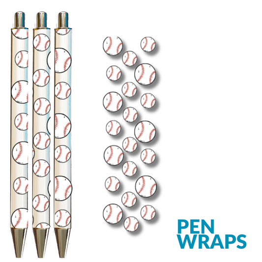 Pen wrap UV DTF - Baseball Balls Pen Wrap