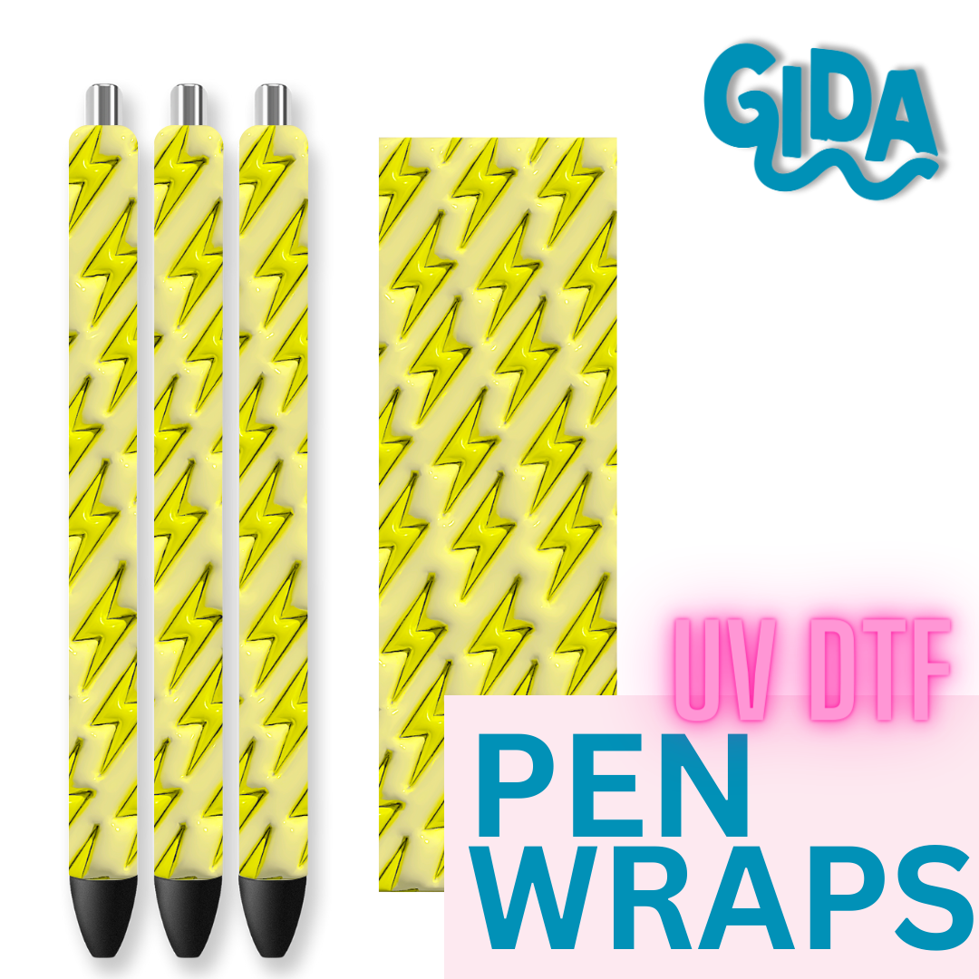 UV DTF - Rayitos Yellow Pen Wrap