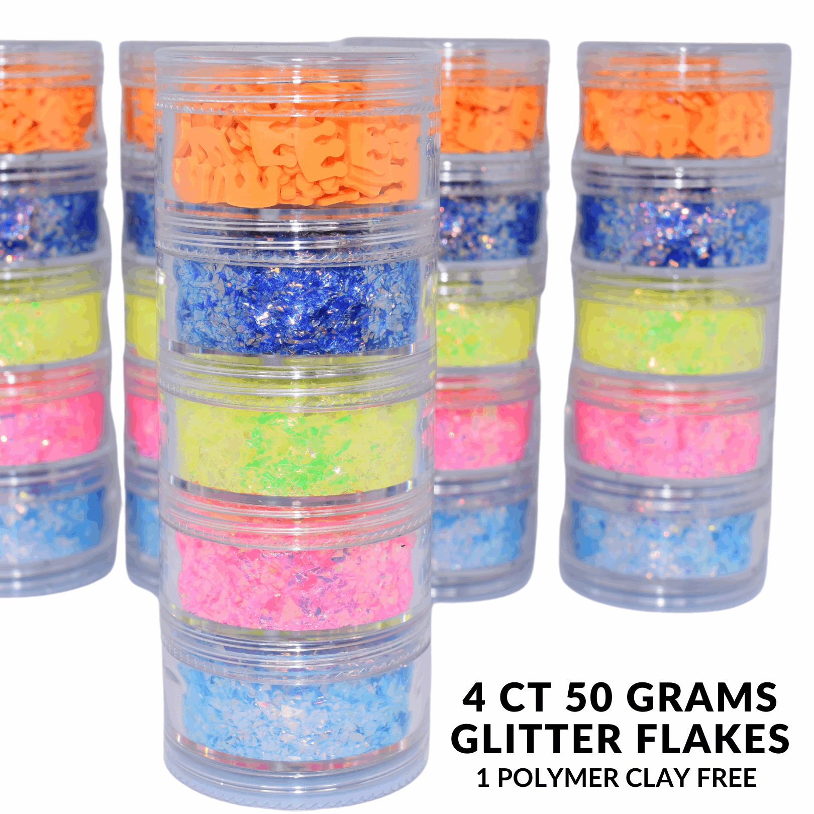 4ct Color Flakes box Glitter