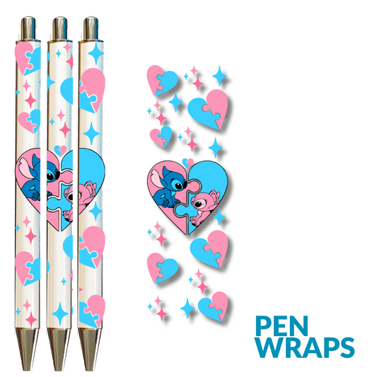 Pen Wrap UV DTF - Stitch Puzzle Pen Wrap