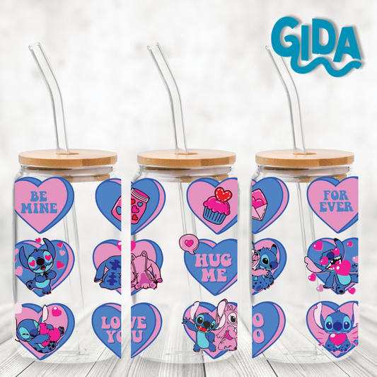 UV DTF Wrap - 15 hearts STITCHY  Libbey Wrap - Stickers