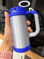 Blue and silver 3D Printed customized Can cooler set: lid, keychain and opener Mini can 8oz