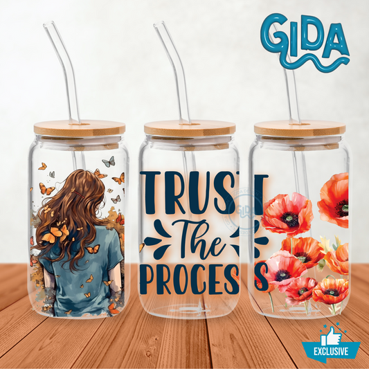 UV DTF Stickers Wrap - Trust the Process Libbey 16 oz Wrap