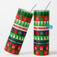 3D - Christmas Traditional Colors Pattern 12x12" Printed Permanent Vinyl