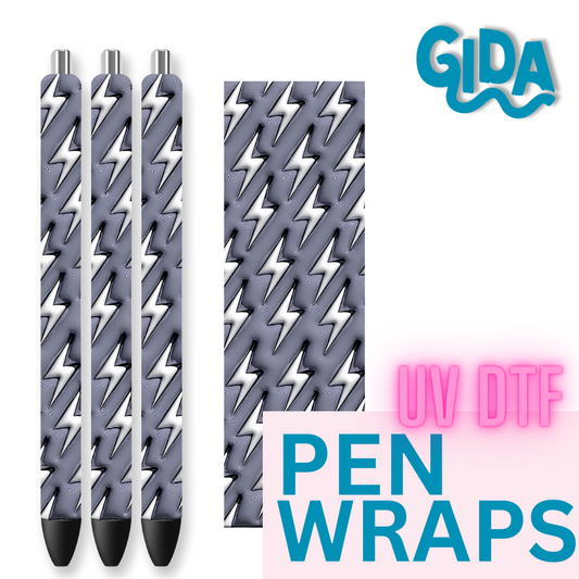 UV DTF - Rayitos White Thunders Pen Wrap