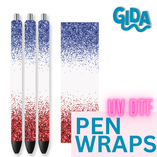 UV DTF - Pen Wrap USA GLITTER