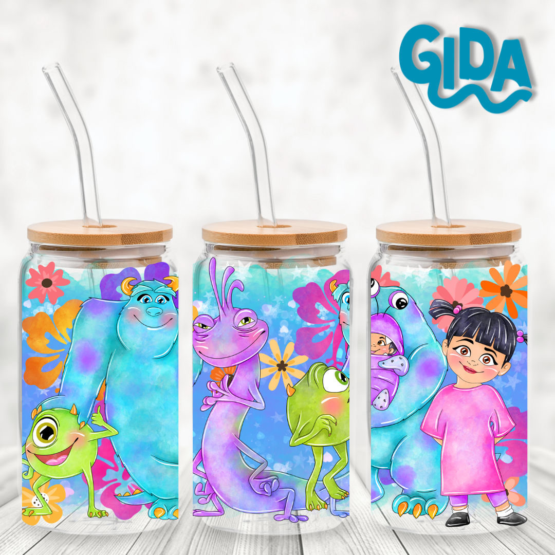 UV DTF -  Watercolor Monster inc libbey cup Wrap
