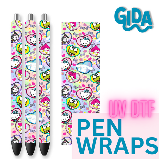UV DTF - 5 New Friends Hello Kitty Pen Wrap