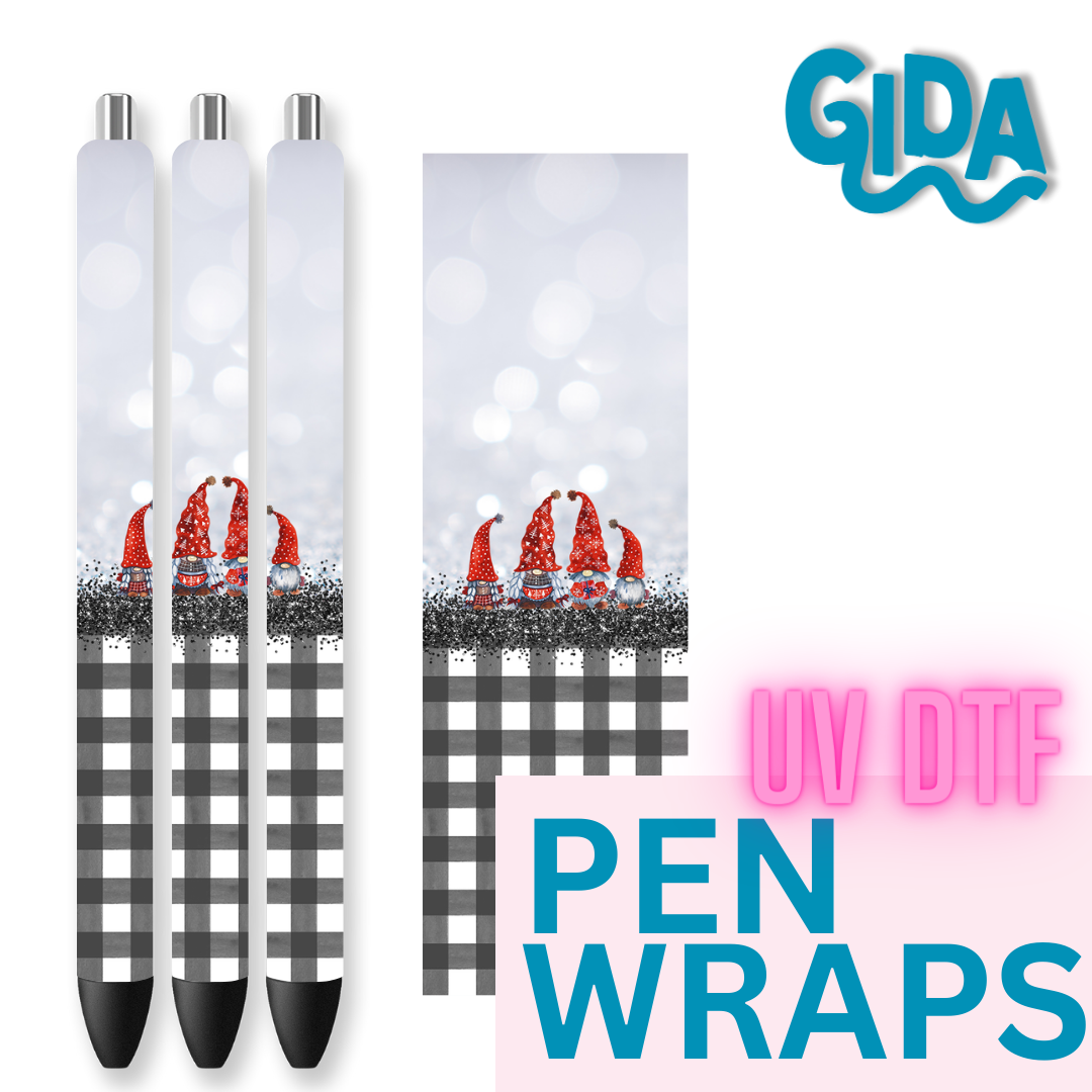 UV DTF - Gnome Black Christmas Pen Wrap