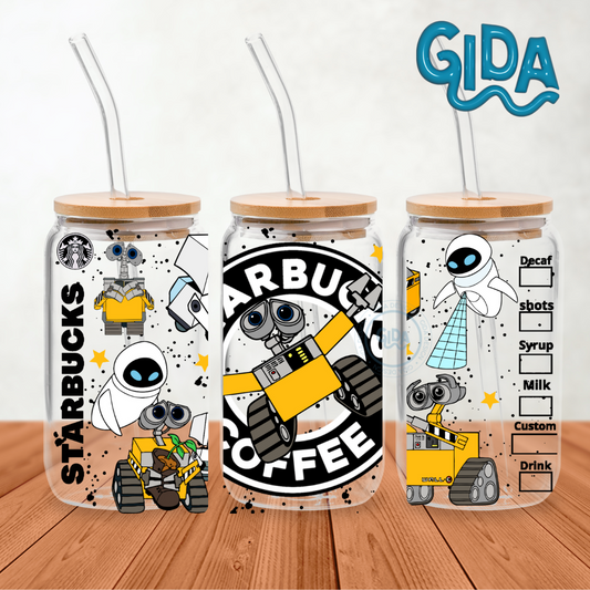 UV DTF Sticker Wraps - WALL - E libbey cup Wrap