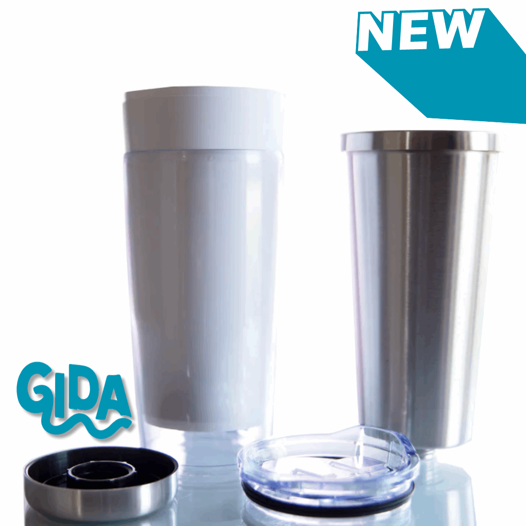 20 oz Double-Walled Blank Tumbler - Acrylic & Metal Snowglobes