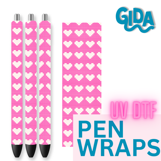UV DTF - Just Little Hearts Pattern Valentines Pen Wrap