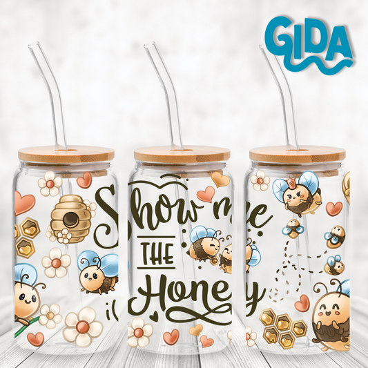 UV DTF - Show me the Honey 16oz Libbey cup Wrap