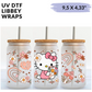UV DTF - Flowers Cute Kitty libbey cup Wrap