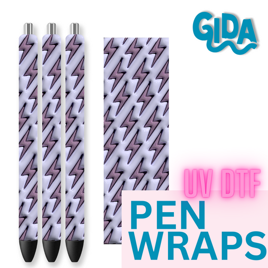 UV DTF - Rayitos Grey Thunders Pen Wrap