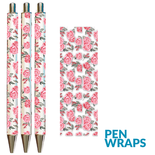 Pen Wrap UV DTF - Roses  - Pen Wrap