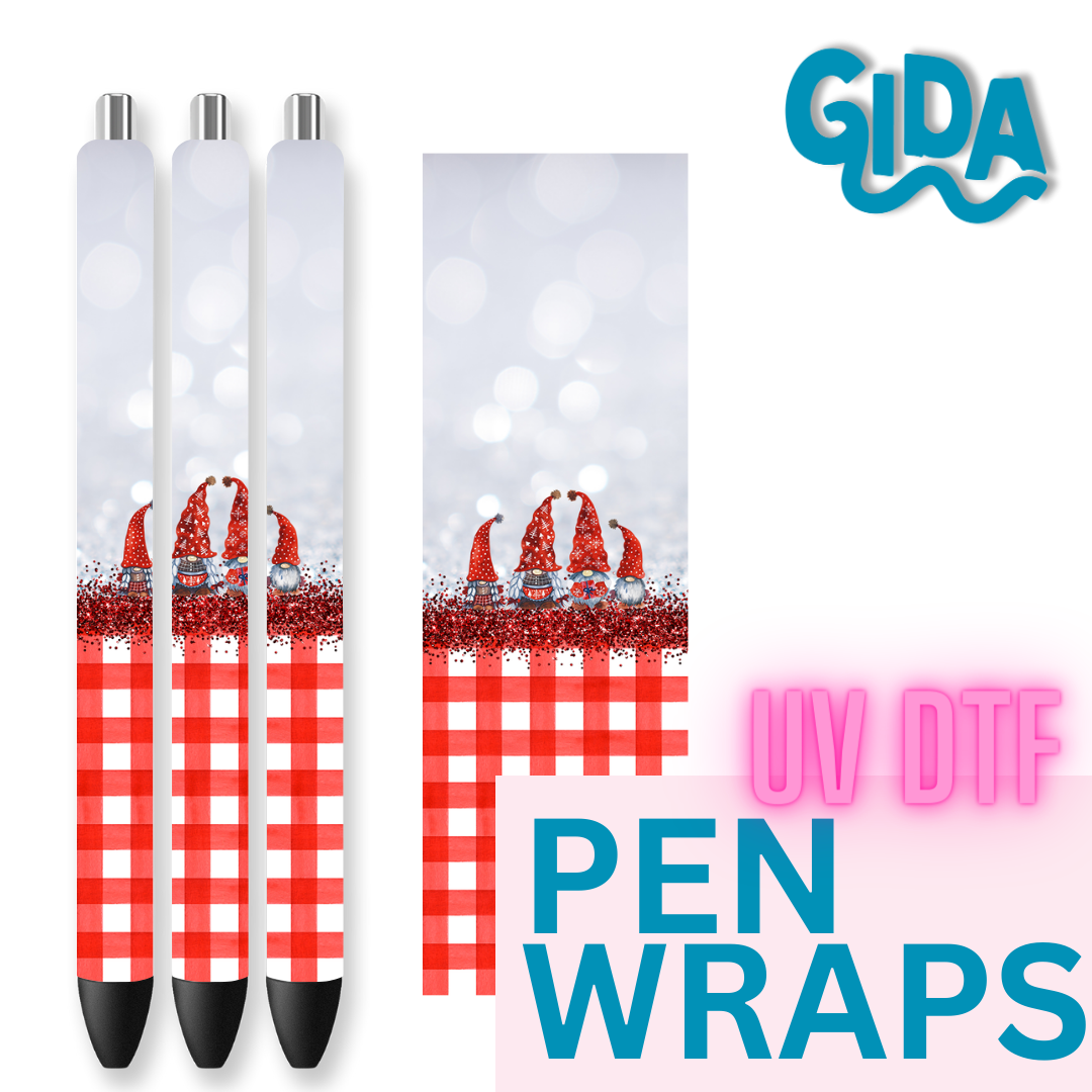 UV DTF - Gnome Red Christmas Pen Wrap