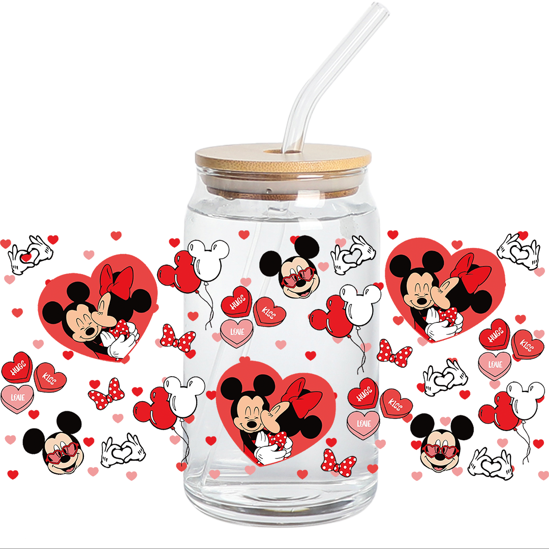 UV DTF Stickers Wraps - Love hugs kiss Libbey cup Wrap