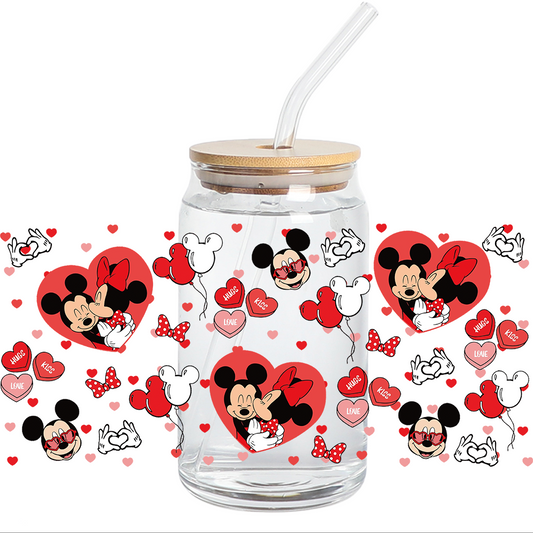 UV DTF Stickers Wraps - Love hugs kiss Libbey cup Wrap