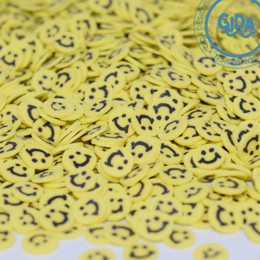 Yellow Smiley Faces Polymer clay 1 oz