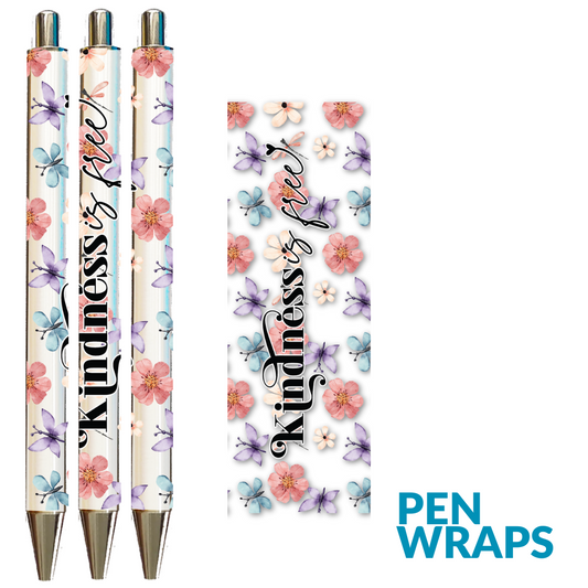 Pen Wrap UV DTF - Kindness is Free - Pen Wrap