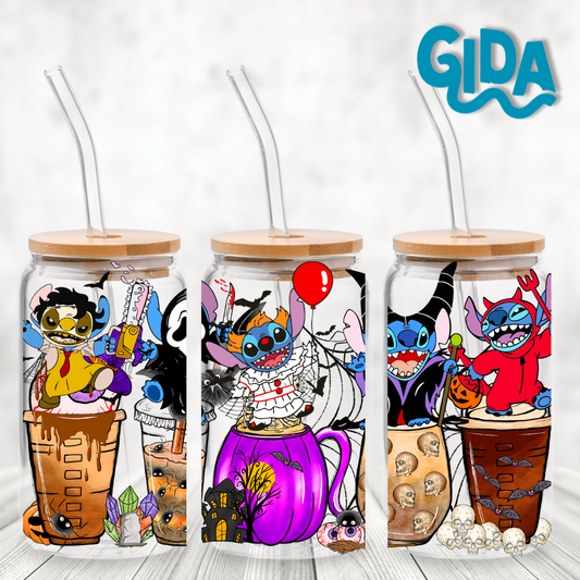 UV DTF - Stitch Halloween Red Balloon Libbey cup Wrap