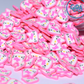 Pink Hello kitty 3 mm Polymer clay 1 oz - Snowglobe Version