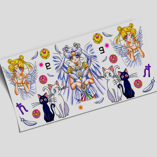UV DTF Cup Wrap - Sailor Moon White