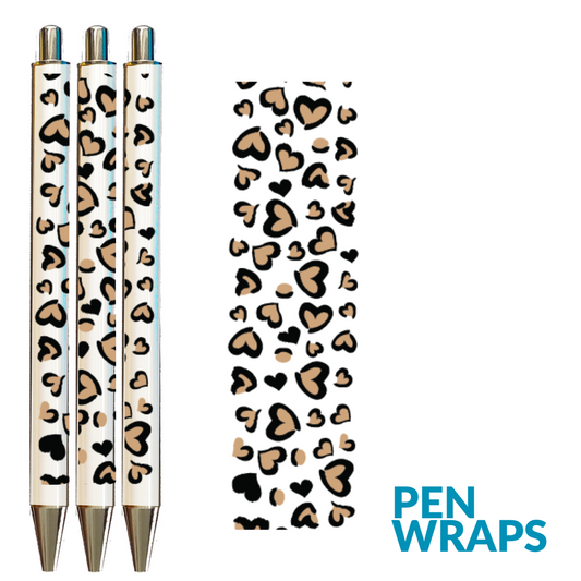 Pen wrap UV DTF - Hearts Animal Prints Pen Wrap