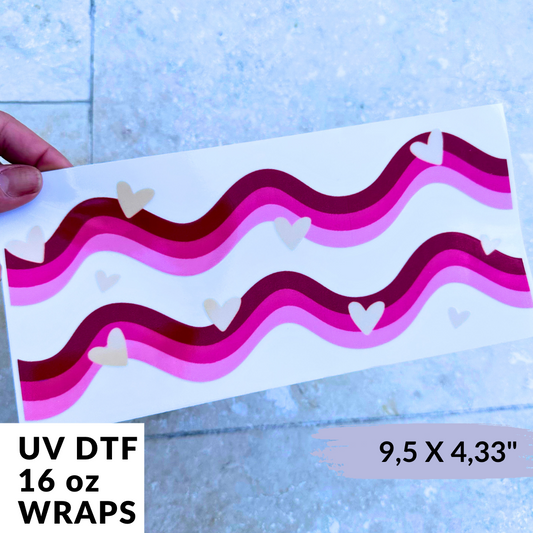 Cup Wrap Stickers UV DTF - Groovie Love Libbey Wrap