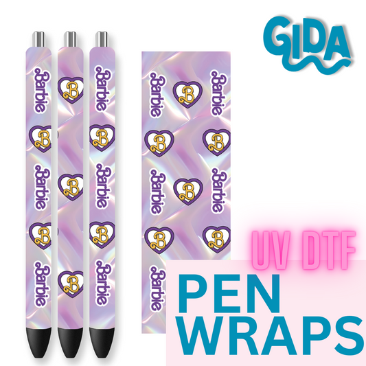 UV DTF - Pen Wrap Barbie purple logo