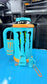 Orange and blue 3D Printed customized Can cooler set: lid, keychain and opener MONSTER SIZE 16 OZ