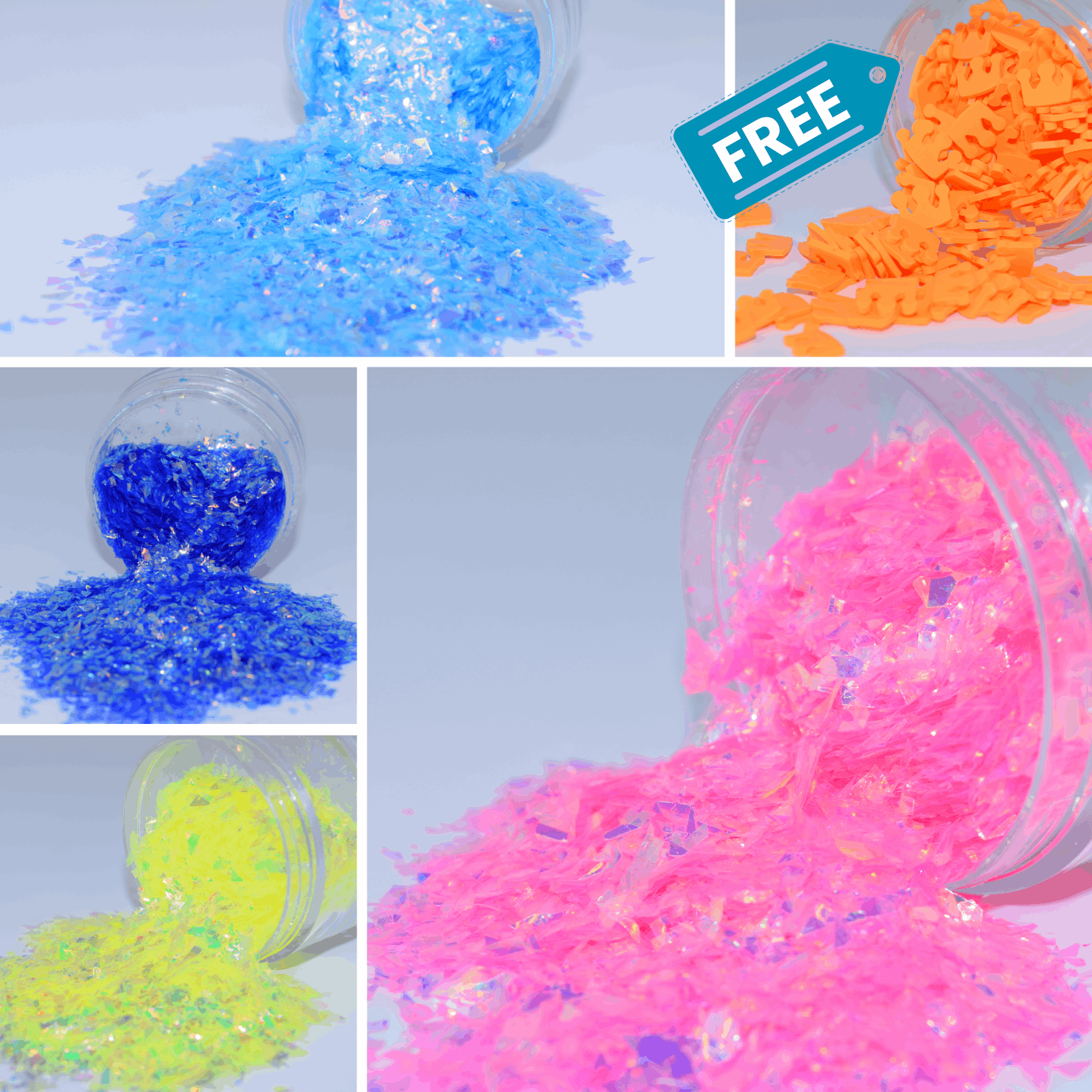 4ct Color Flakes box Glitter