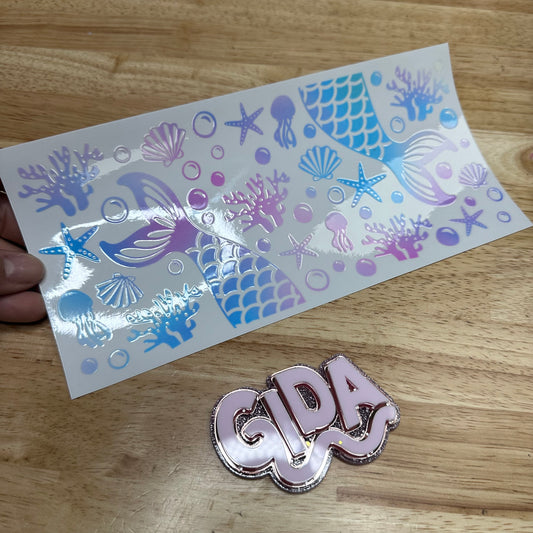 UV DTF Sticker Wraps - Mermaid Purple Libbey  Wrap
