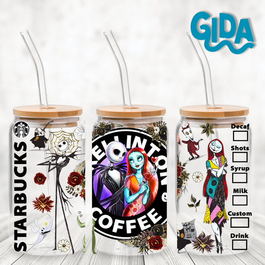 UV DTF - Skellinton Halloween Libbey cup Wrap