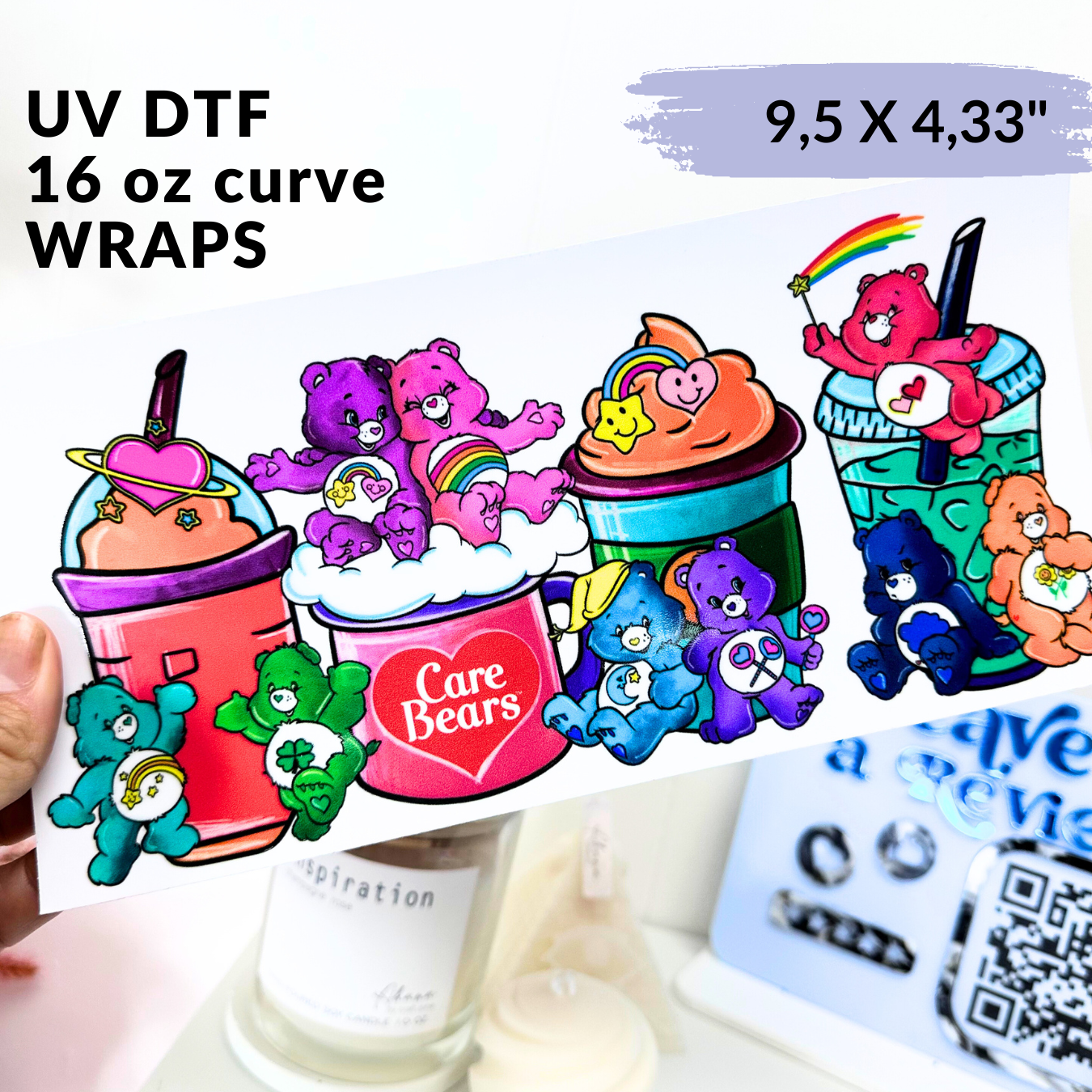 UV DTF Wrap - Color Bears Libbey cup Wrap
